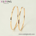 97348 xuping hot selling high quality big circle18k gold color elegant ladies hoop earrings